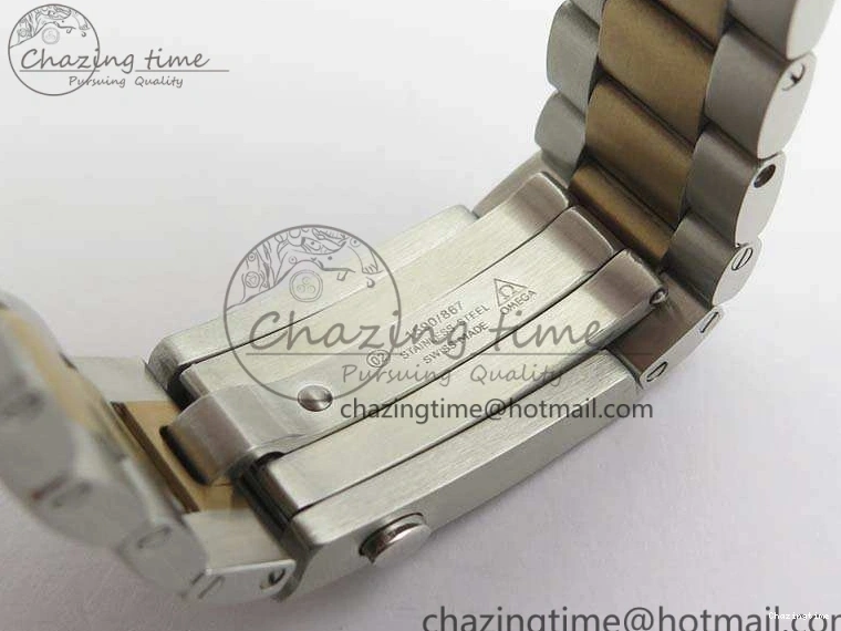 0412 Seamaster Pro Chrono SS RG OM Best Edition Blue Ceramic Blue Dial On SS RG Bracelet A Snug 8129